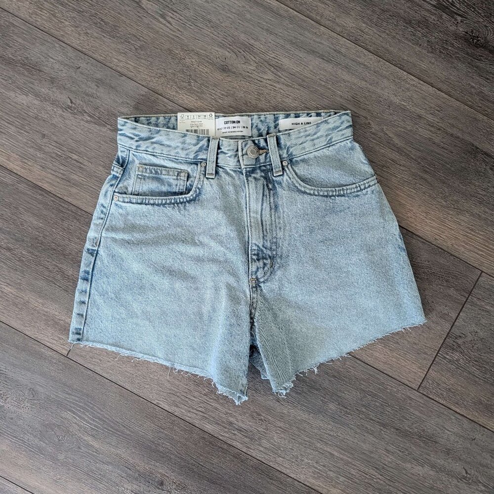 Cotton On High A Line Denim Shorts (US 2) NWT
